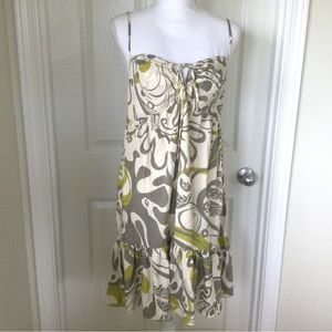 Manuheali'i Spaghetti Strap Tank Dress Midi Green Gray XL